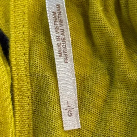 🆕Free People Sunsetter Linen Blend Top Color Golden Meadow  Sz L - Picture 12 of 15